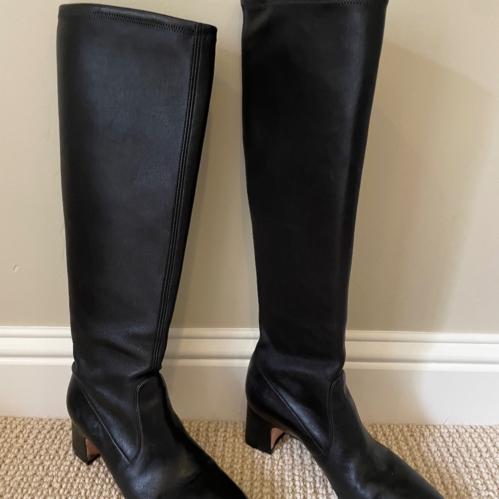Stuart Weitzman Black, Leather,  Knee High Boots. Size 6